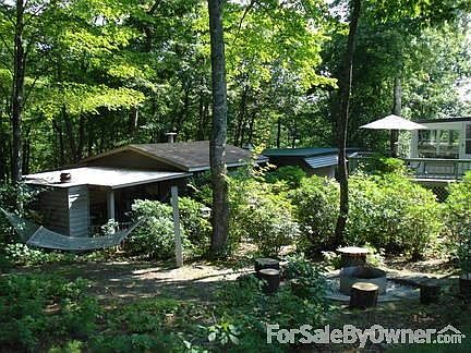 Back yard, cabin rear, fire pit
