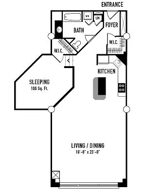 Floor plan 1 Bedroom E Platform