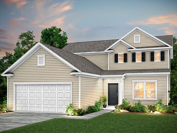 Hartwell Exterior LC1A with a 2-car garage and front porch