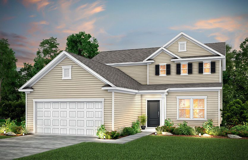 Hartwell Exterior LC1A with a 2-car garage and front porch - Representation