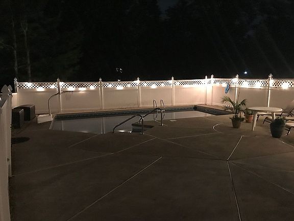 Pool area at night