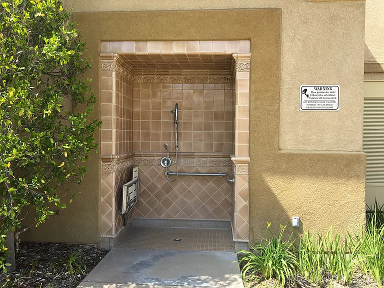 Poolside shower