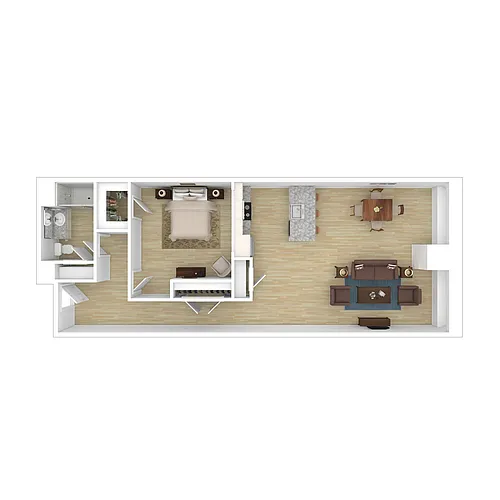 Floor plan Mill 8 - 1 Bedroom 1 Bathroom - Burlap