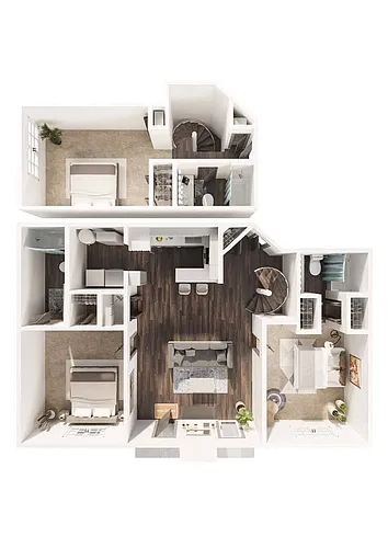 Floor plan Palmetto 3-3