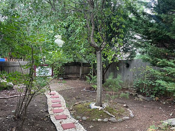 Fenced backyard.