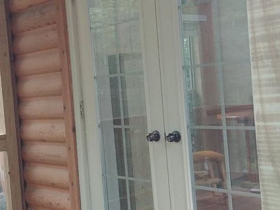 french door and cedar
