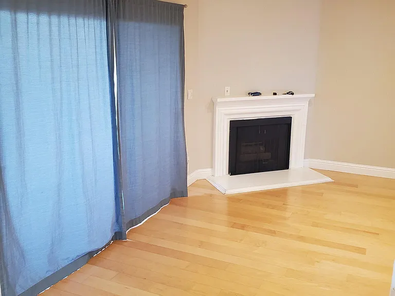 Living room, gas fireplace. Sliding glass door to patio.