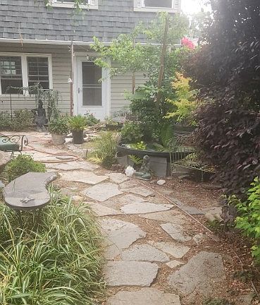 Winding garden path to the Cottage.