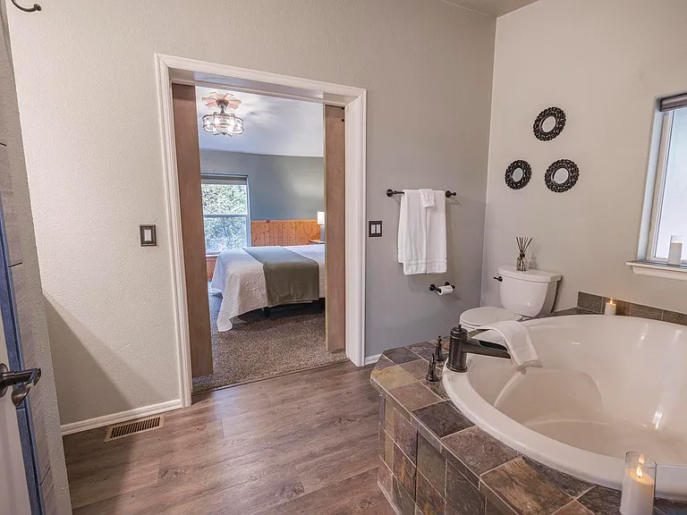 Access from master bedroom to master bathroom