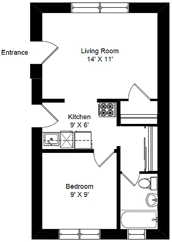 Floor plan 1 Bedroom