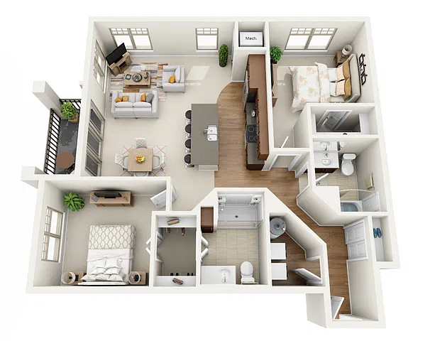 Floor plan 2J