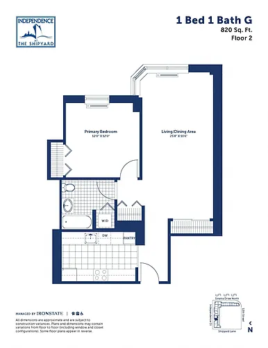 Floor plan 1 Bed 1 Bath G