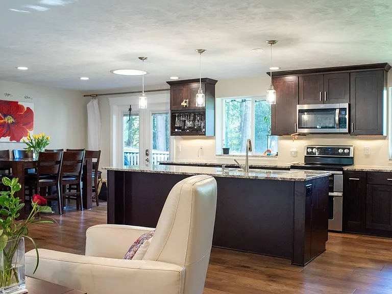 kitchen and dining room view