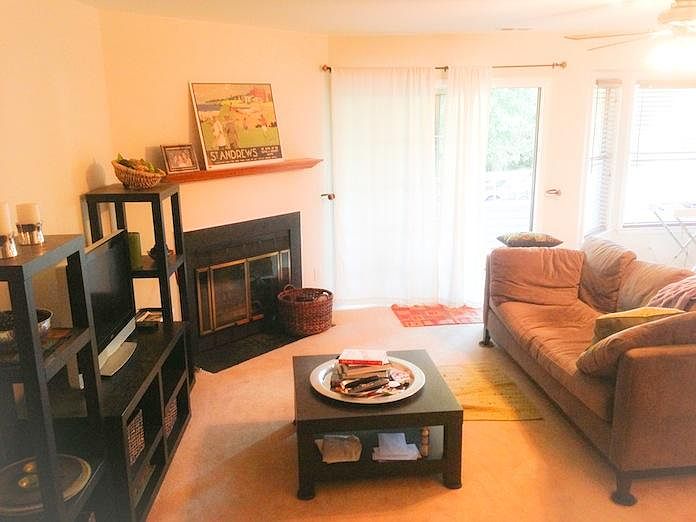 Large living room area with fireplace