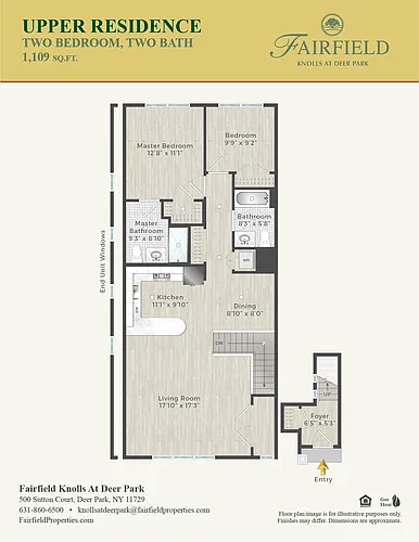 Floor plan Finch 2BR Upper Residence