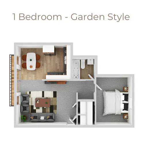 Floor plan 1 Bedroom Garden