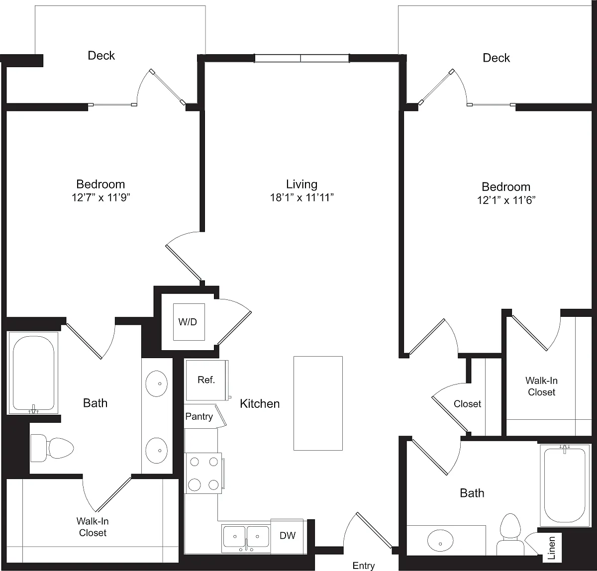 Floor plan 2 Bedroom H