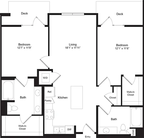 Floor plan 2 Bedroom I