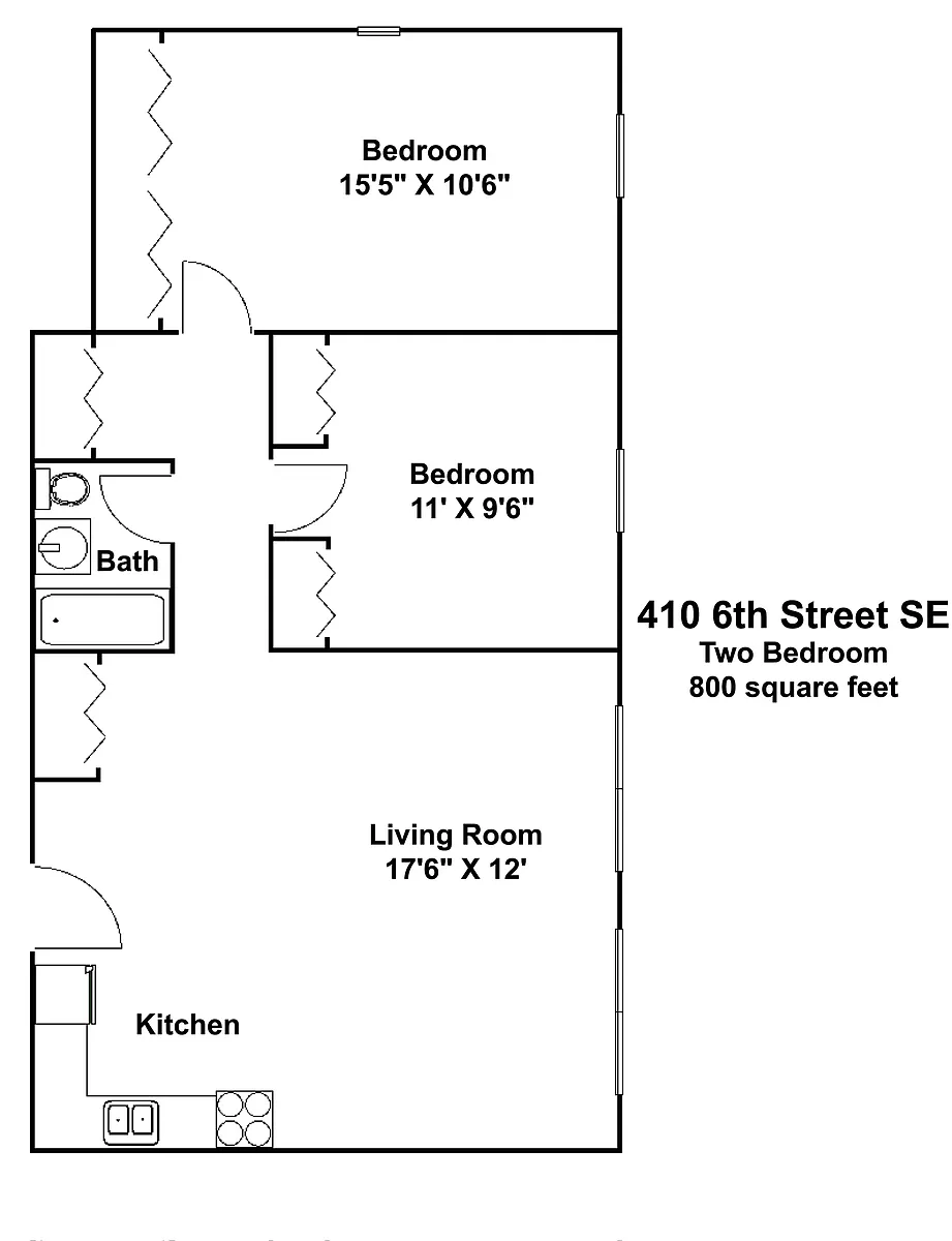 Floor plan Beta - 2 Bed