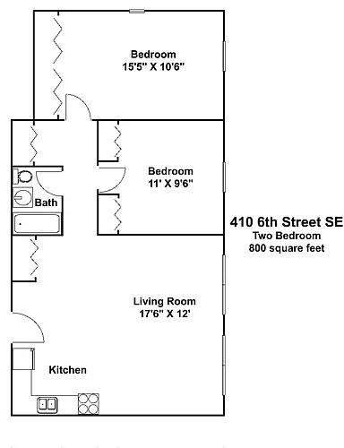 Floor plan Beta - 2 Bed