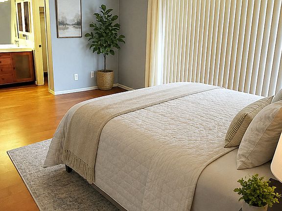 Primary suite with ensuite bath and walk-in closet