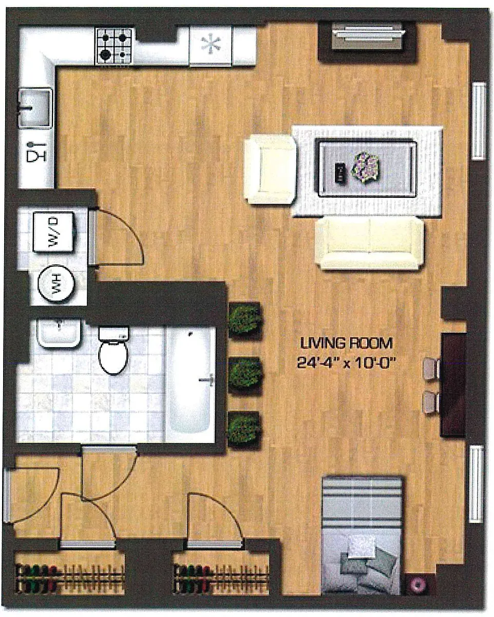 Floor plan Studio, Type B