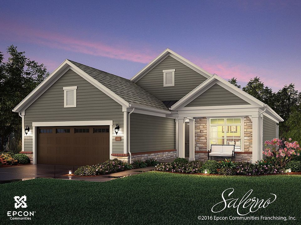 Exterior rendering of the Salerno with the European Country architectural style.