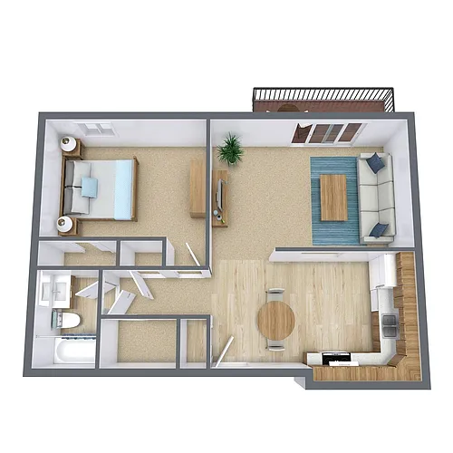Floor plan One Bedroom 11A
