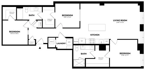 Floor plan 3 Bed/2 Bath-E11