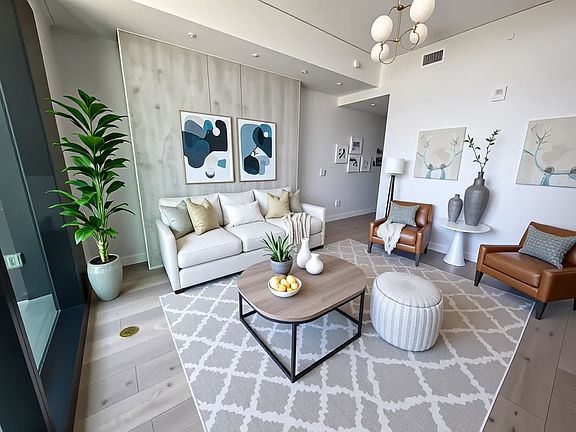 Unit Living room virtually Staged