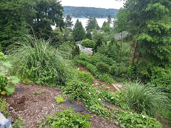 private terraced garden
with sitting area