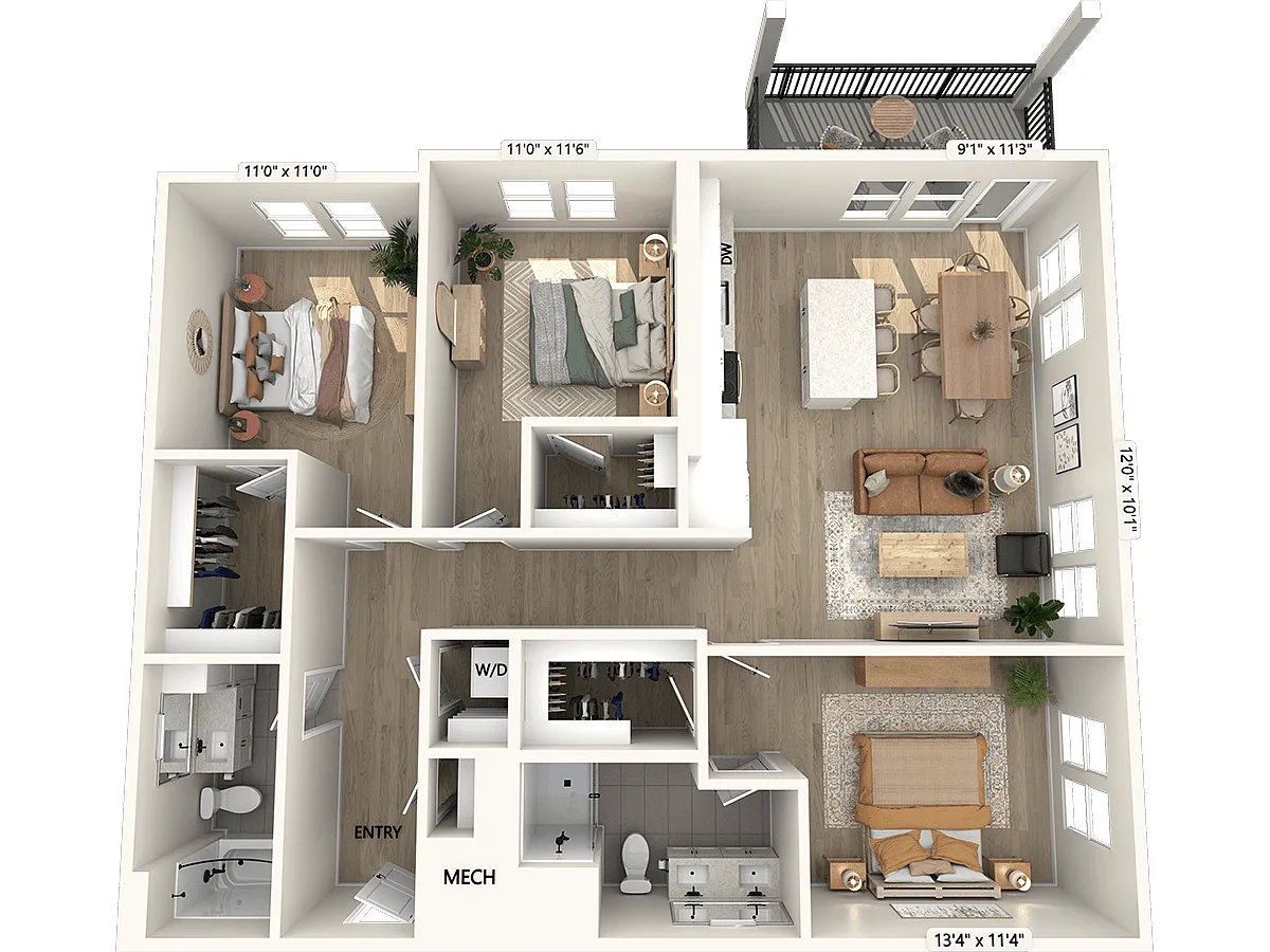Floor plan CF2-1420sf-Upgrade