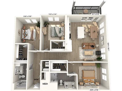 Floor plan CF2-1420sf-Upgrade