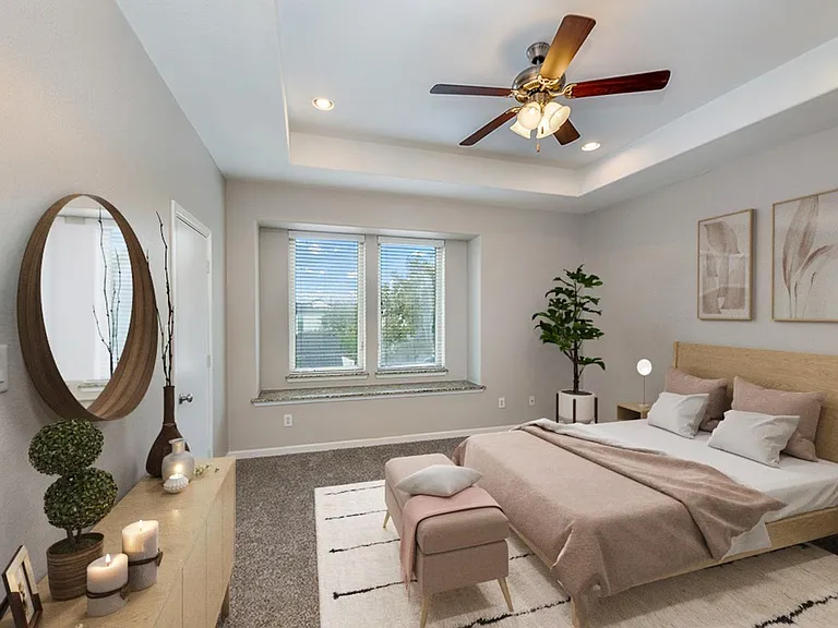 Bedroom 1. This image shows a virtually furnished space. Bedrooms come unfurnished.