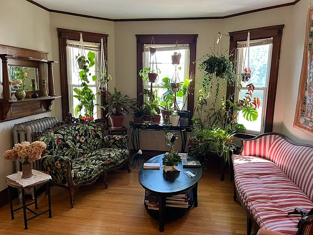 Large living room with large opening to foyer and dining room