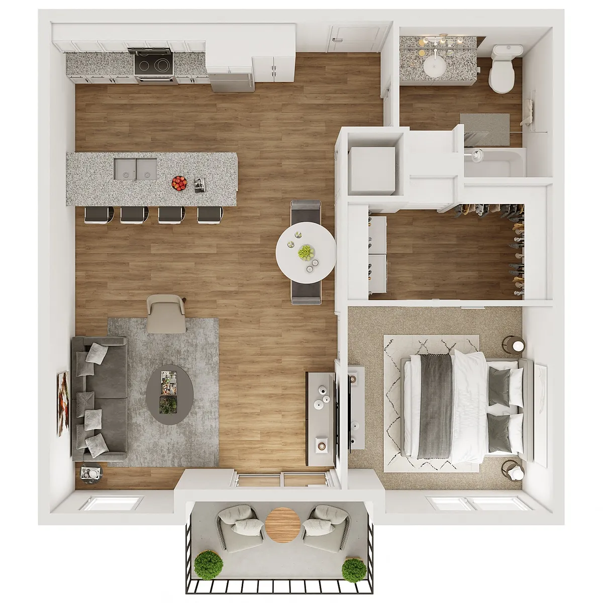 Floor plan One Bedroom Diamond