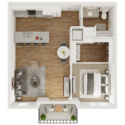 Floor plan One Bedroom Diamond