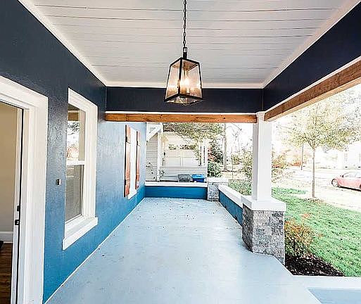 large, shady, front porch