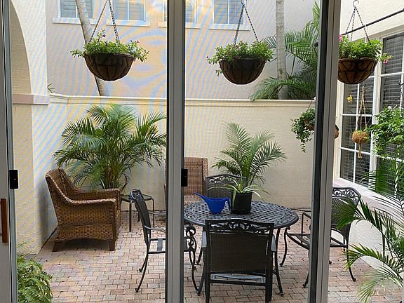 View of outdoor living space from living room.