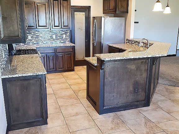 Large kitchen and bar