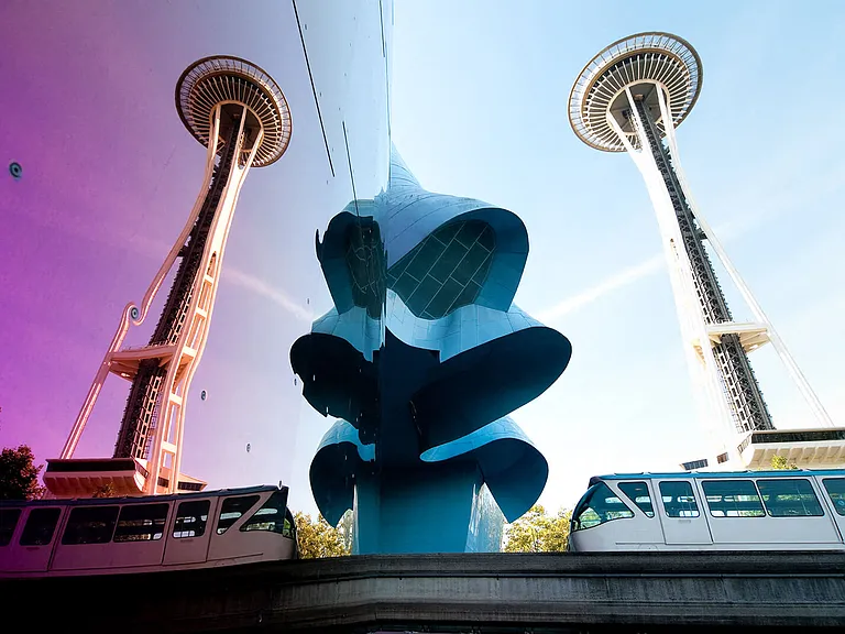 The Space Needle and MoPOP are nearby