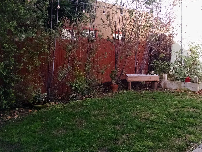 Private fenced back yard
