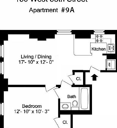 2nd image of 150 W 58th St APT 9A