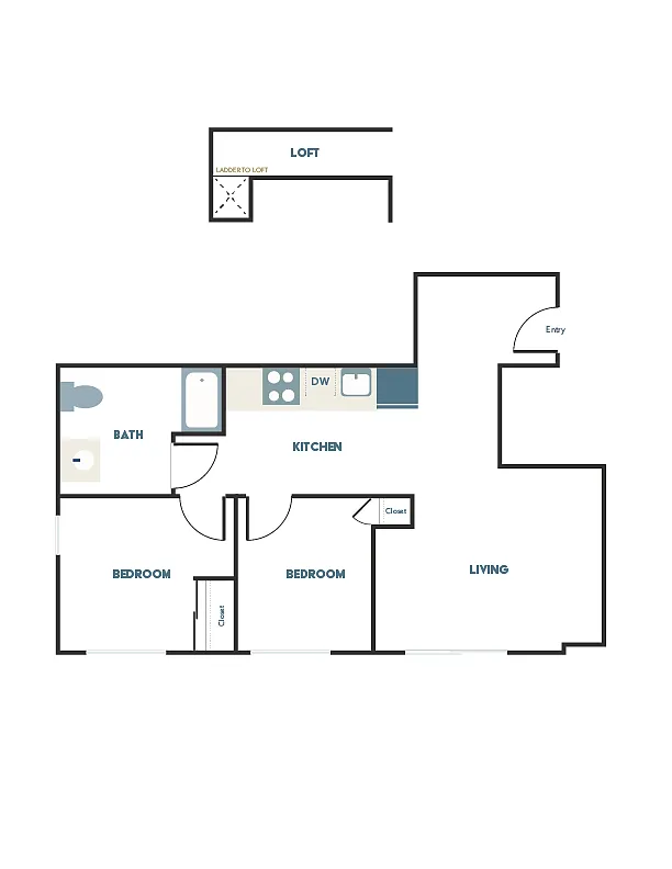 Floor plan 2x1 - D2 + Loft