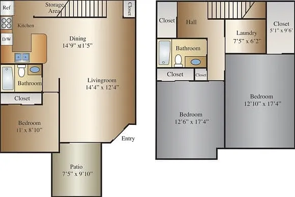 Kiboko 3 Bed 2 Bath Townhome, 1430 SQ. FT. Kiboko 3 Bed 2 Bath Townhome, 1430 SQ. FT.