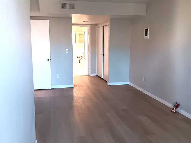 From balcony to master bath through master bed.