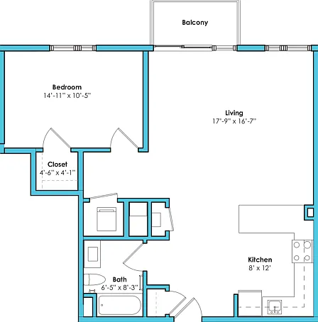 One Bedroom One Bath (847 SF) One Bedroom One Bath (847 SF)