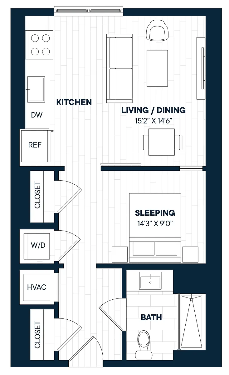 Floor plan Studio-S15