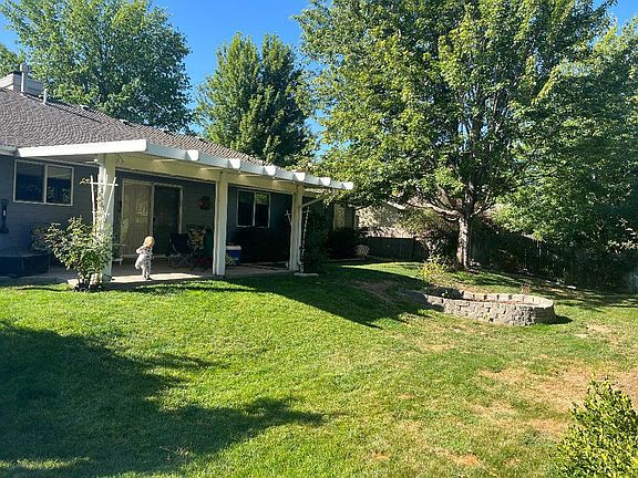 Back yard with shaded porch
