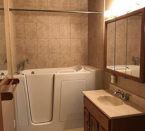 Bathroom with walk-in tub